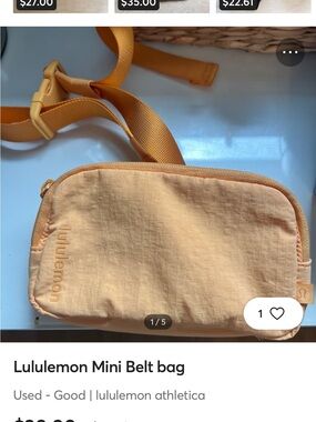 lululemon athletica Mini Belt Bag in Peach/Yellow